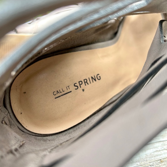 Call It Spring Taupe Cutout Heels - Picture 5 of 7